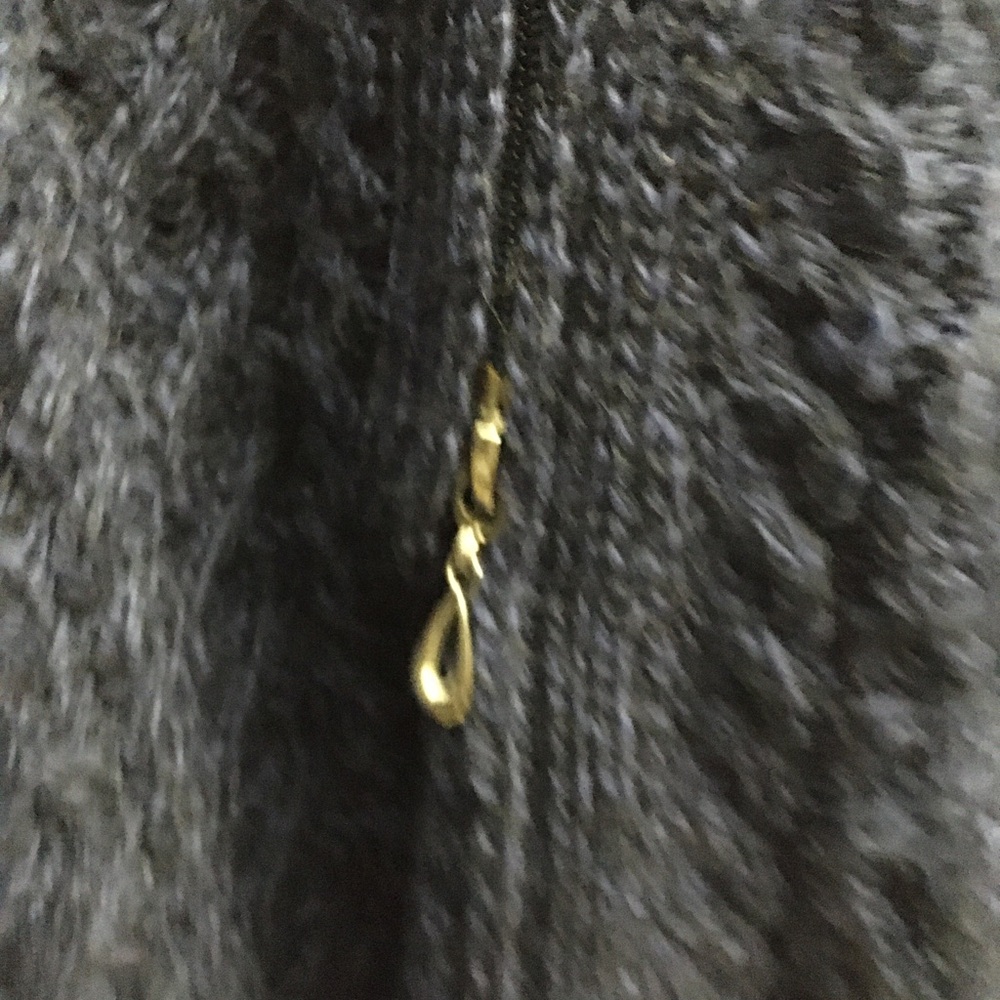 Women’s Aran Cable Knit Side Zip Sweater Size XL Deep Water Blue - Picture 4 of 7